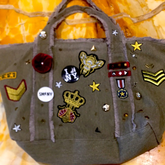 Steve Madden military green canvas tote. - Picture 1 of 7